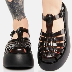 Black Possession Plato Platform Sandals